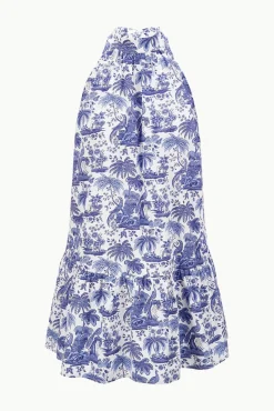 STAUD MARLOWE DRESS BLUE TOILE><noscript><img width=