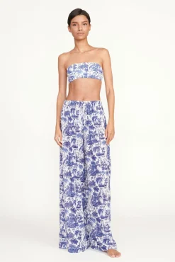 STAUD MARZA PANT BLUE TOILE> Swim|Cover-ups