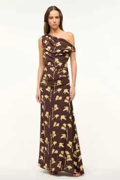 STAUD MAXI PHARE DRESS EARTH PRESSED FLORAL> The Evening Edit