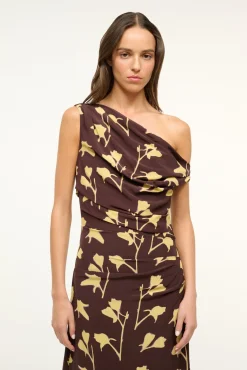 STAUD MAXI PHARE DRESS EARTH PRESSED FLORAL> The Evening Edit