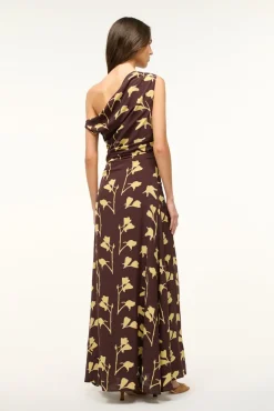 STAUD MAXI PHARE DRESS EARTH PRESSED FLORAL><noscript><img width=