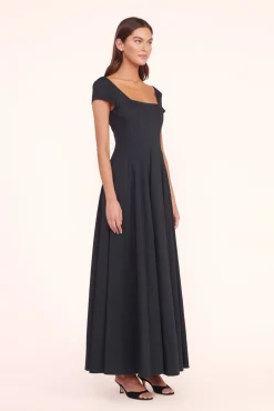 STAUD MAXI SHORT SLEEVE WELLS DRESS><noscript><img width=
