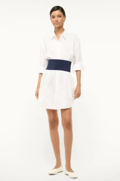 STAUD MICHELLE DRESS WHITE NAVY> Mini Dresses|Dresses