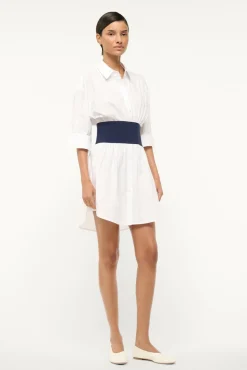 STAUD MICHELLE DRESS WHITE NAVY> Mini Dresses|Dresses