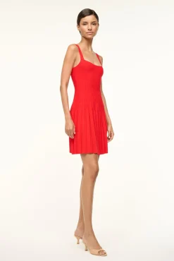 STAUD MINI ELLISON DRESS RED ROSE> Knit Dresses|Mini Dresses