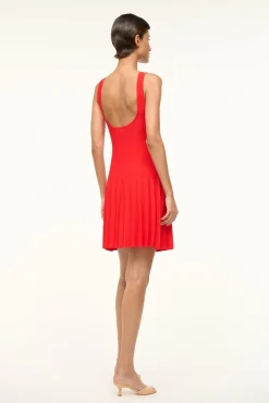 STAUD MINI ELLISON DRESS RED ROSE><noscript><img width=