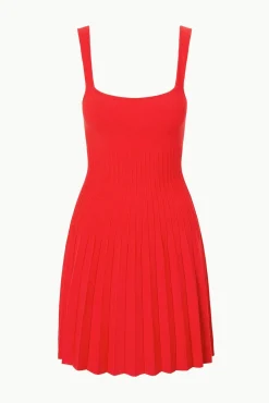 STAUD MINI ELLISON DRESS RED ROSE><noscript><img width=