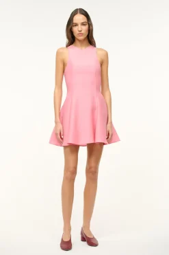 STAUD MINI HEIKE DRESS DAMASK PINK> The Evening Edit|Mini Dresses