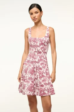 STAUD MINI WELLS DRESS BORDEAUX TOILE><noscript><img width=