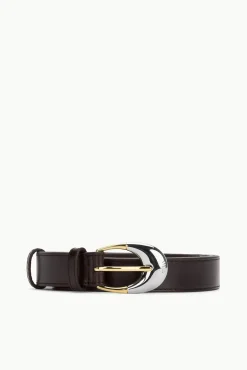 STAUD MOON BUCKLE BELT - 26MM ESPRESSO TWO-TONE> Accessories