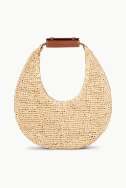 STAUD MOON RAFFIA BAG NATURAL TAN> Swim|Shoulder