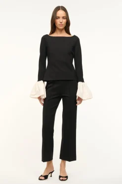 STAUD PAIGE TOP BLACK IVORY> Tops