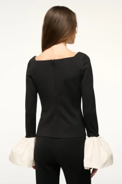 STAUD PAIGE TOP BLACK IVORY><noscript><img width=