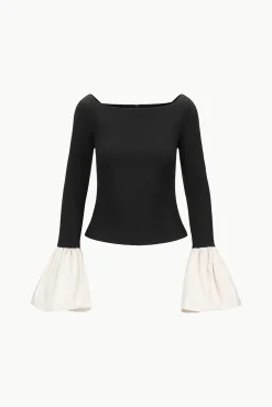 STAUD PAIGE TOP BLACK IVORY><noscript><img width=
