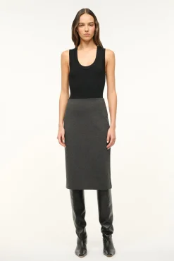 STAUD PASCALE PENCIL SKIRT HEATHER GREY> Skirts