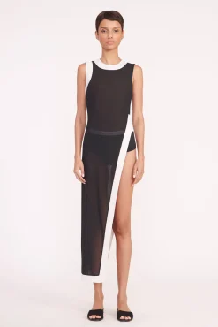 STAUD POINTER COVERUP BLACK WHITE> Swim|Cover-ups
