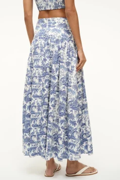STAUD PROCIDA SKIRT BLUE TOILE> Skirts