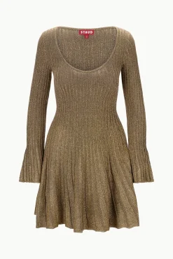 STAUD RAQUEL DRESS METALLIC GOLD><noscript><img width=