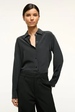 STAUD ROXBURY SILK SHIRT> Tops