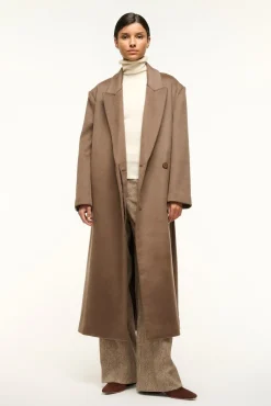 STAUD SERGE COAT DEEP TAUPE><noscript><img width=