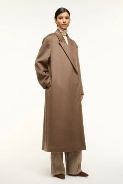 STAUD SERGE COAT DEEP TAUPE><noscript><img width=