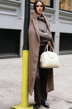 STAUD SERGE COAT DEEP TAUPE><noscript><img width=