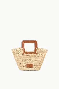 STAUD SHIRLEY RAFFIA MINI BUCKET NATURAL TAN><noscript><img width=