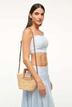 STAUD SHIRLEY RAFFIA MINI BUCKET NATURAL TAN><noscript><img width=