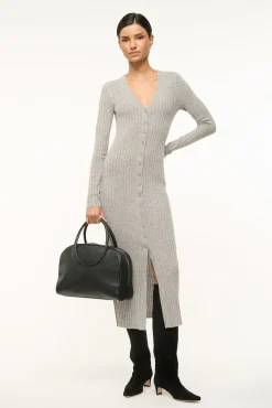 STAUD SHOKO CASHMERE SWEATER HEATHER GREY> Dresses|Knit Dresses