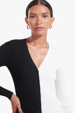 STAUD SHOKO SWEATER | BLACK WHITE> Midi Dresses|Dresses