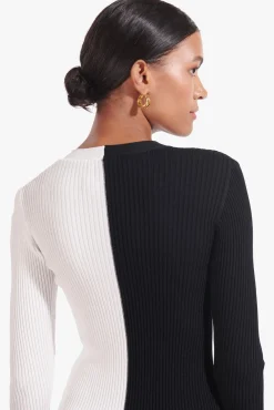 STAUD SHOKO SWEATER | BLACK WHITE><noscript><img width=