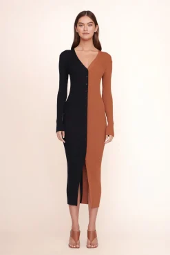STAUD SHOKO SWEATER TAN BLACK> Dresses