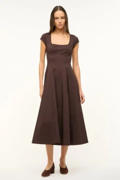 STAUD SHORT SLEEVE WELLS DRESS> Dresses