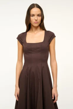 STAUD SHORT SLEEVE WELLS DRESS><noscript><img width=