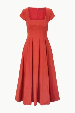 STAUD SHORT SLEEVE WELLS DRESS><noscript><img width=