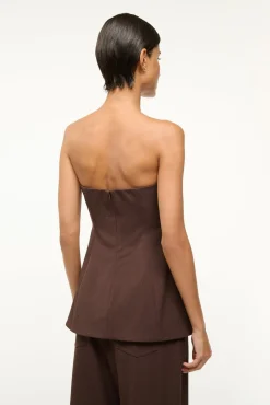 STAUD SILVIA TOP DARK CHOCOLATE><noscript><img width=