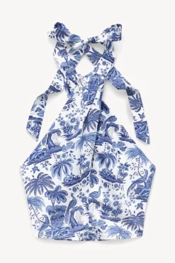 STAUD SMOCKED KAI TOP BLUE TOILE><noscript><img width=