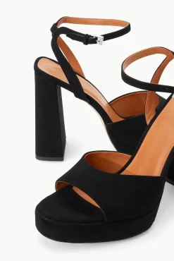 STAUD SOLANGE PLATFORM BLACK SUEDE> Platforms & Wedges