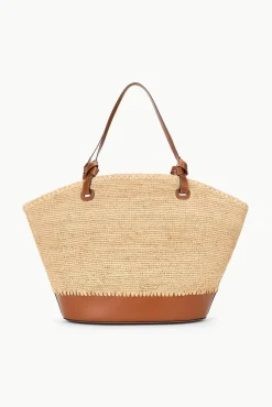 STAUD SQUILLO RAFFIA TOTE NATURAL TAN> Totes|Swim