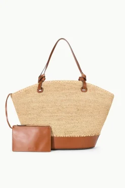 STAUD SQUILLO RAFFIA TOTE NATURAL TAN><noscript><img width=
