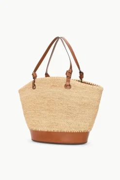 STAUD SQUILLO RAFFIA TOTE NATURAL TAN><noscript><img width=