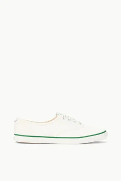 STAUD KEDS CHAMPION CANVAS WHITE GREEN> Sneakers
