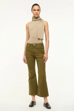 STAUD WRANGLER THE CROPPED BOOT JEAN SERGEANT GREEN> Denim|Pants & Shorts