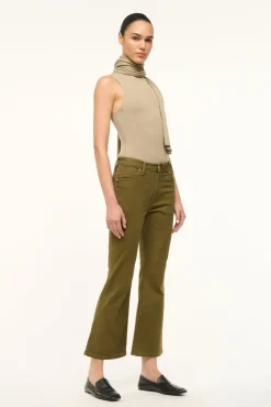 STAUD WRANGLER THE CROPPED BOOT JEAN SERGEANT GREEN> Denim|Pants & Shorts