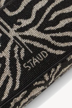 STAUD TOMMY BEADED BAG | BLACK WHITE><noscript><img width=