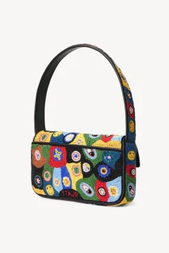 STAUD TOMMY BEADED BAG | BLACK MILLEFIORI><noscript><img width=