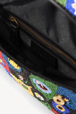 STAUD TOMMY BEADED BAG | BLACK MILLEFIORI><noscript><img width=