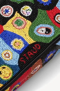 STAUD TOMMY BEADED BAG | BLACK MILLEFIORI><noscript><img width=