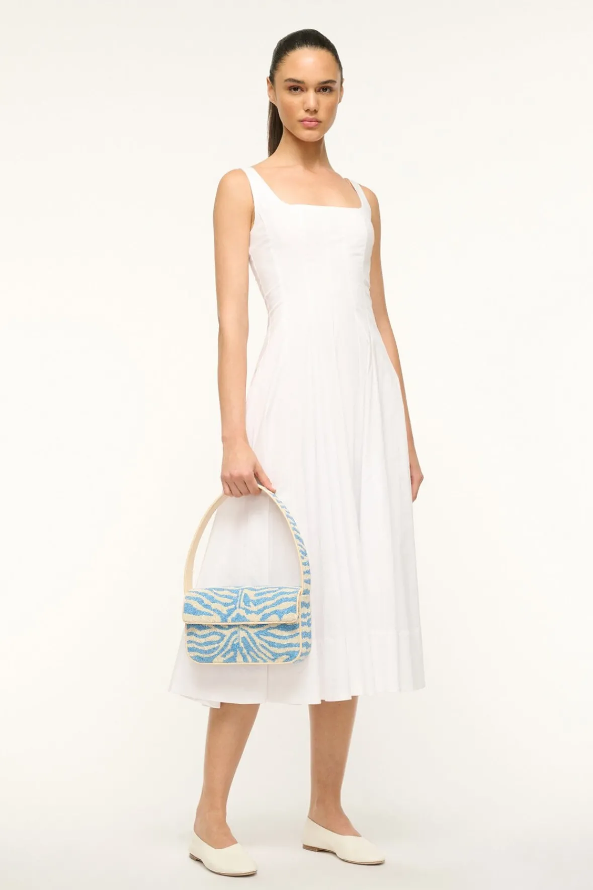 STAUD TOMMY BEADED BAG | LIGHT BLUE CREAM> Shoulder|Beaded/novelty