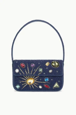 STAUD TOMMY BEADED BAG NAVY CELESTIAL> The Evening Edit|Shoulder
